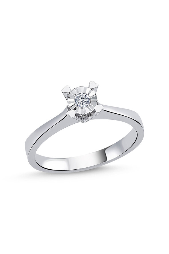 0.05 Karat Pırlanta Tektaş Yüzük - 1