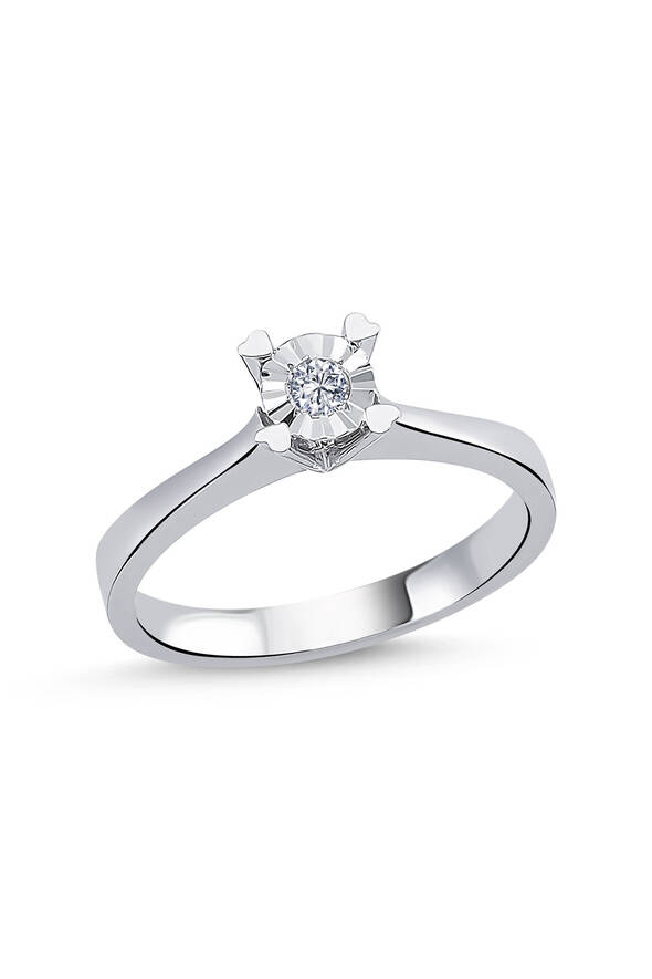 0.05 Karat Pırlanta Tektaş Yüzük - 1