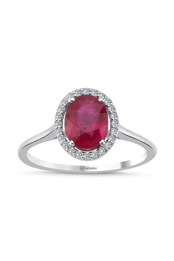 0.11 Karat Pırlanta Yakut Yüzük - 