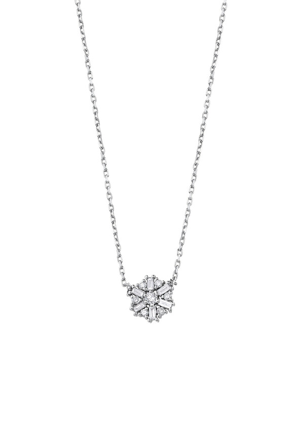 0.12 Karat Pırlanta Kar Tanesi Kolye - 