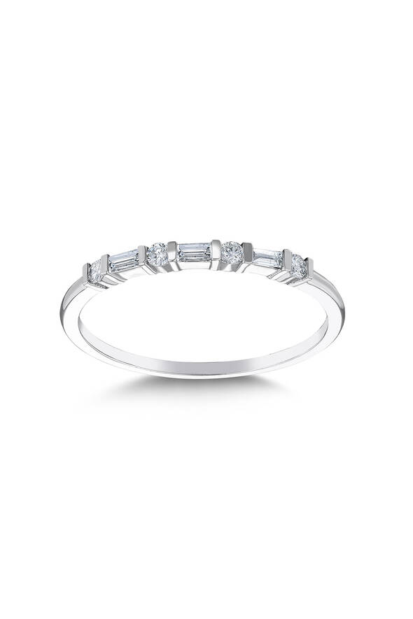 0.15 Karat Pırlanta Baget Tasarım Yüzük - 1