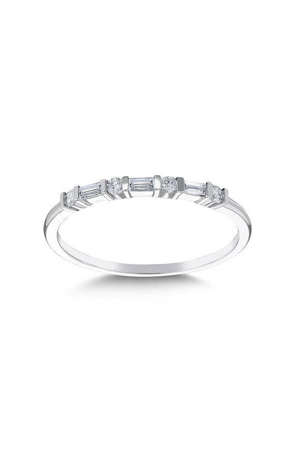 0.15 Karat Pırlanta Baget Tasarım Yüzük - 