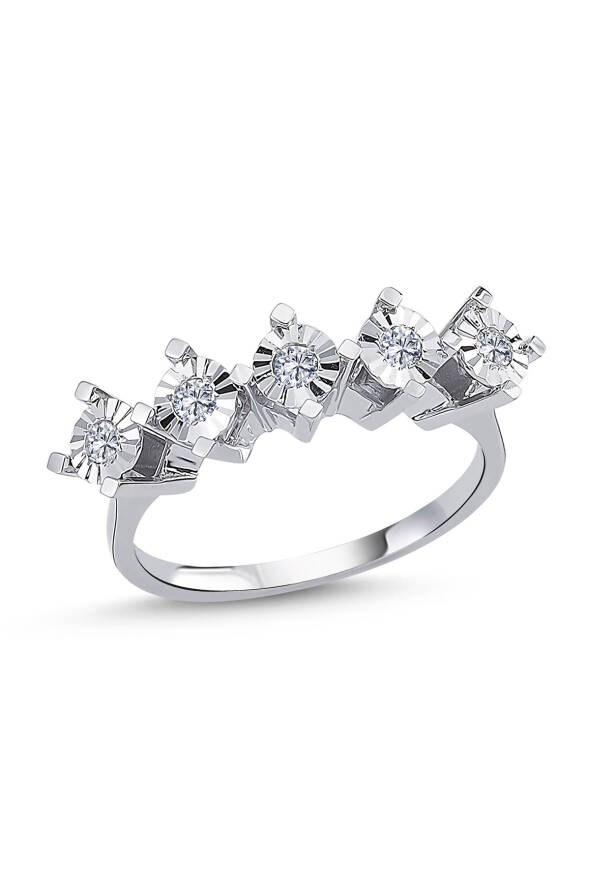 0.16 Karat Pırlanta Beştaş Yüzük - 1