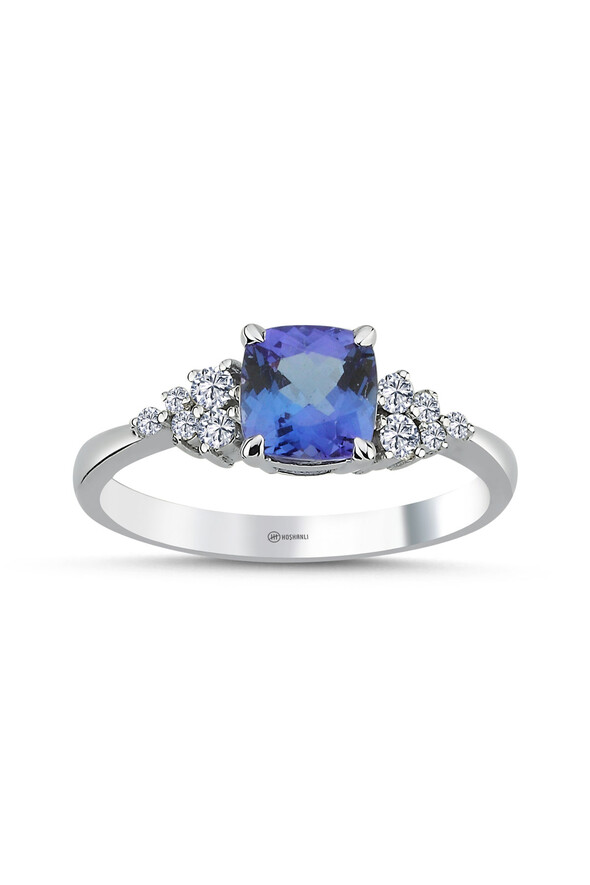 0.16 Karat Pırlanta Tanzanit Yüzük - 