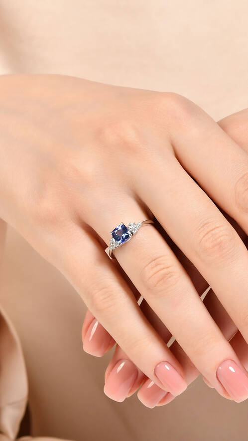 0.16 Karat Pırlanta Tanzanit Yüzük - 2