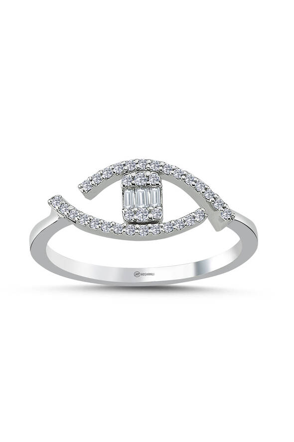 0.17 Karat Pırlanta Baget Yüzük - 1