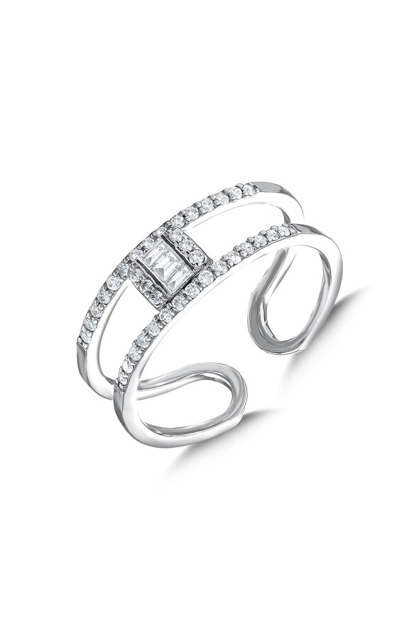 0.20 Karat Pırlanta Baget Yüzük - 2