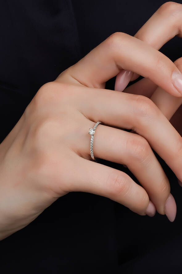 0.20 Karat Pırlanta Tektaş Yüzük - 2