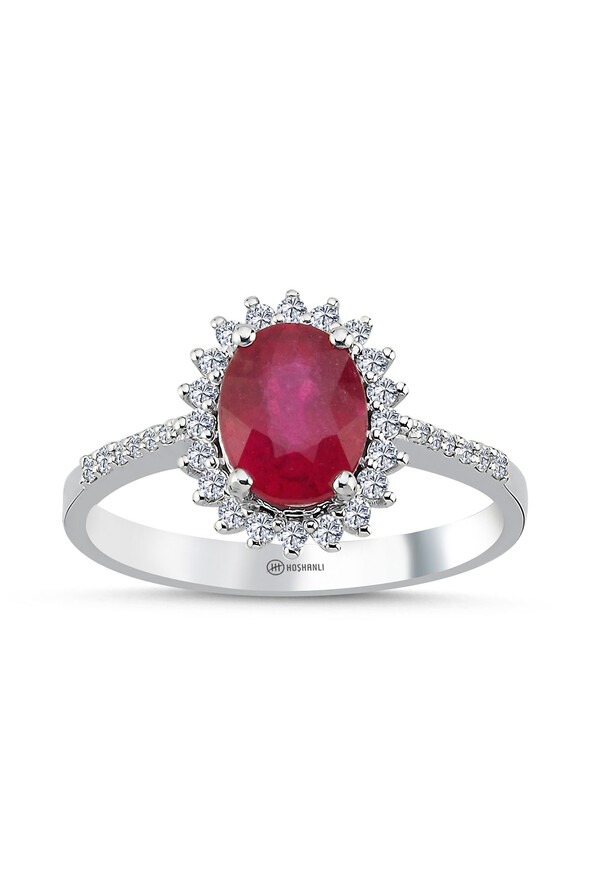 0.23 Karat Pırlanta Yakut Yüzük - 