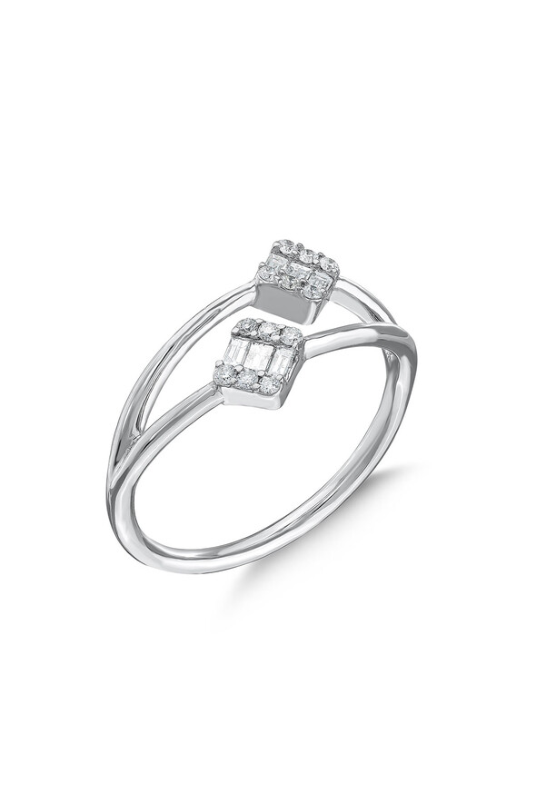 0.24 Karat Pırlanta Baget Yüzük - 2