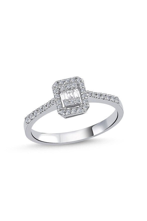 0.24 Karat Pırlanta Baget Yüzük - 