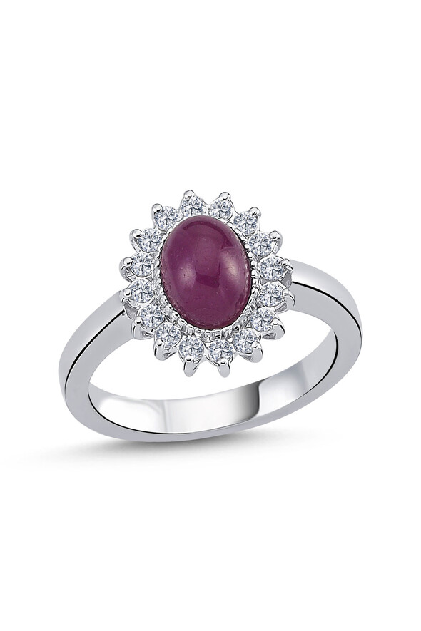 0.24 Karat Pırlanta Yakut Yüzük - 