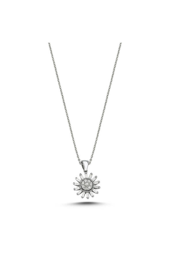 0.25 Karat Pırlanta Güneş Kolye - 1