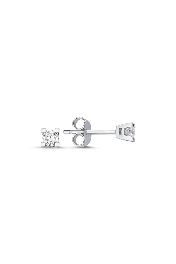 0.25 Karat Pırlanta Tektaş Küpe - 1