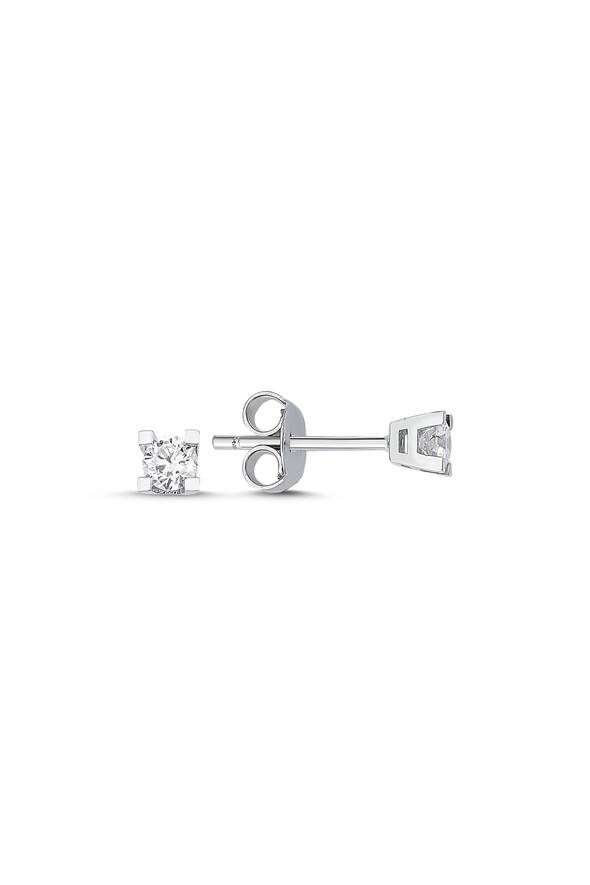 0.25 Karat Pırlanta Tektaş Küpe - 1