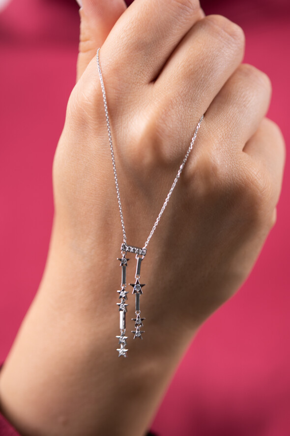 0,26 Karat Pırlanta Baget Kolye - 