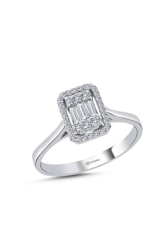 0.26 Karat Pırlanta Baget Yüzük - 1