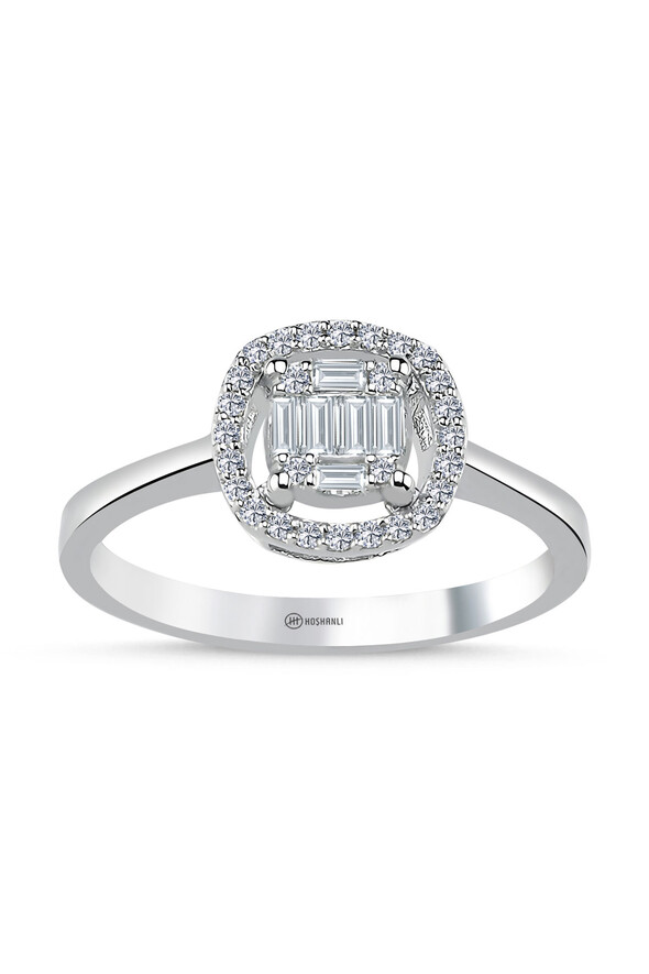 0.27 Karat Pırlanta Baget Yüzük - 