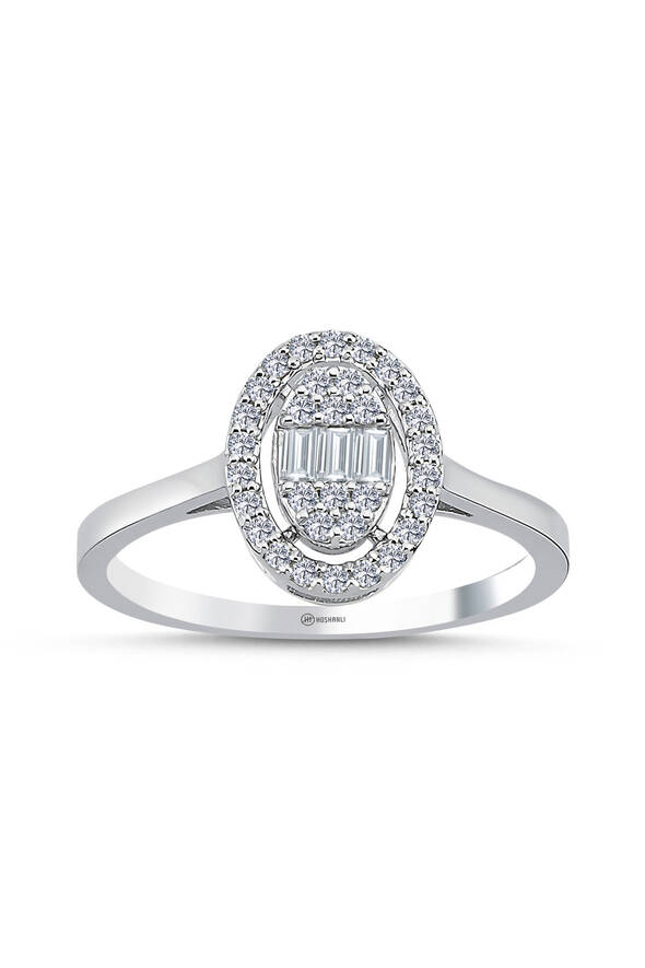 0.28 Karat Pırlanta Baget Yüzük - 1