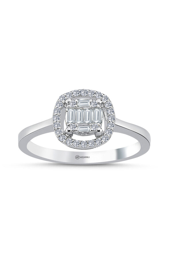 0.29 Karat Pırlanta Baget Yüzük - 1