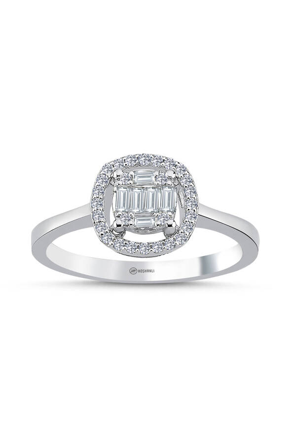 0.29 Karat Pırlanta Baget Yüzük - 1