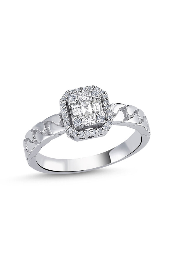 0.29 Karat Pırlanta Baget Yüzük - 