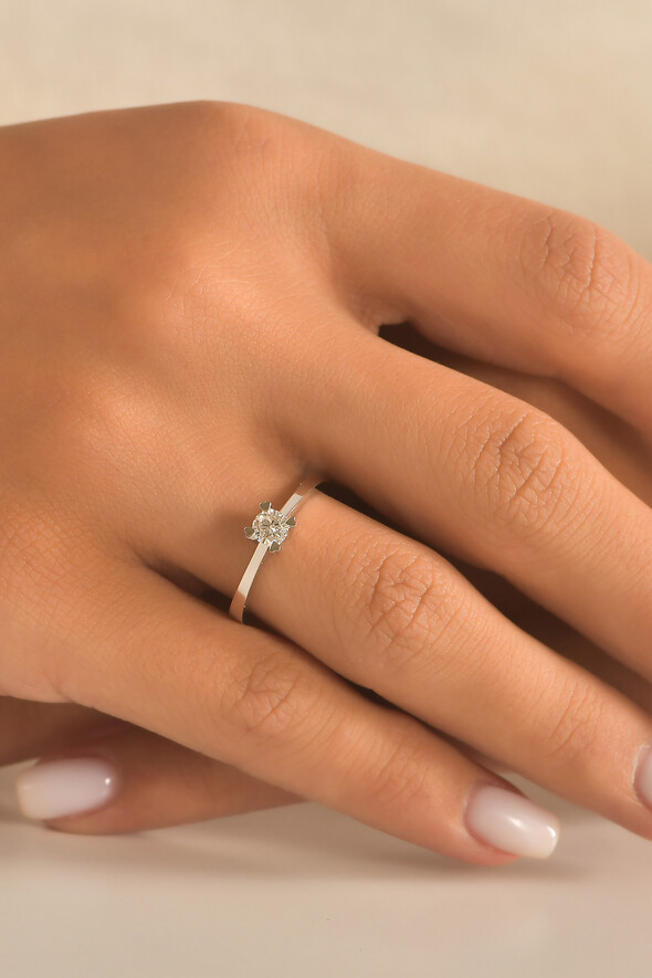 0.30 Karat Pırlanta Tektaş Yüzük - 2