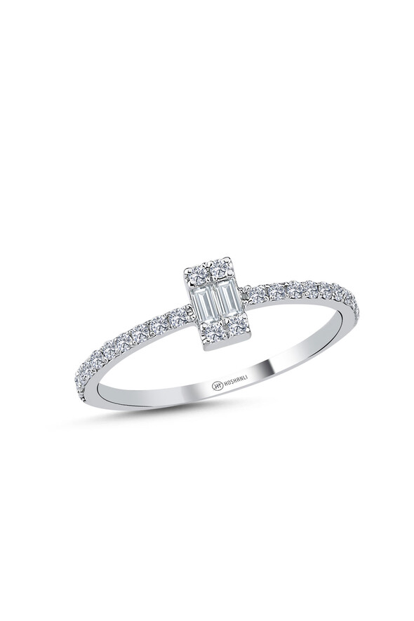 0.31 Karat Pırlanta Baget Yüzük - 