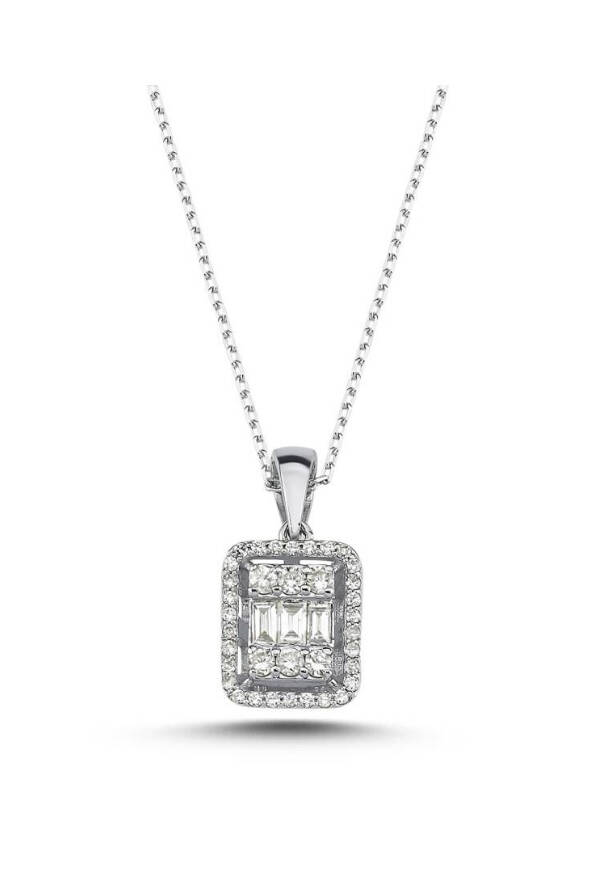 0,31 Karat Pırlanta Baget Kolye - 1