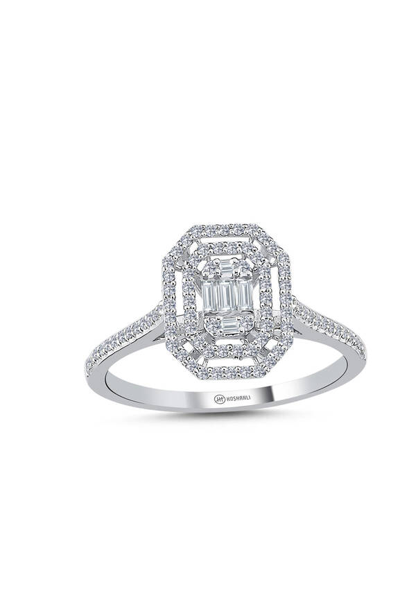 0.32 Karat Baget Pırlanta Yüzük - 1