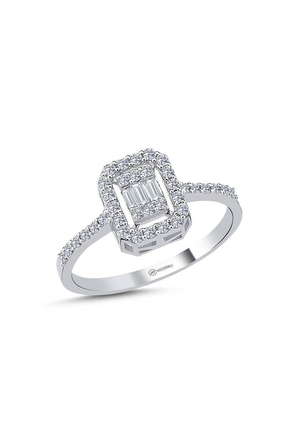 0.32 Karat Pırlanta Baget Yüzük - 1