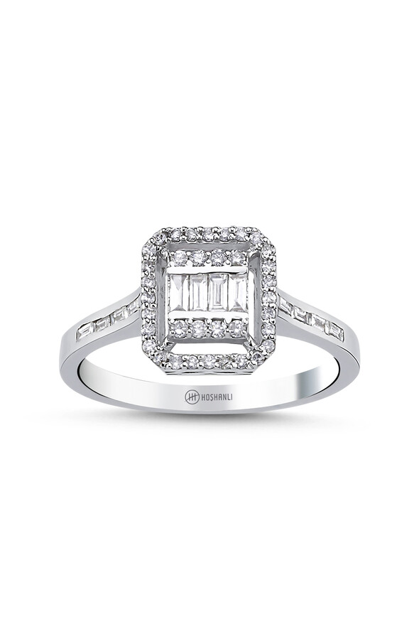 0.33 Karat Pırlanta Baget Yüzük - 