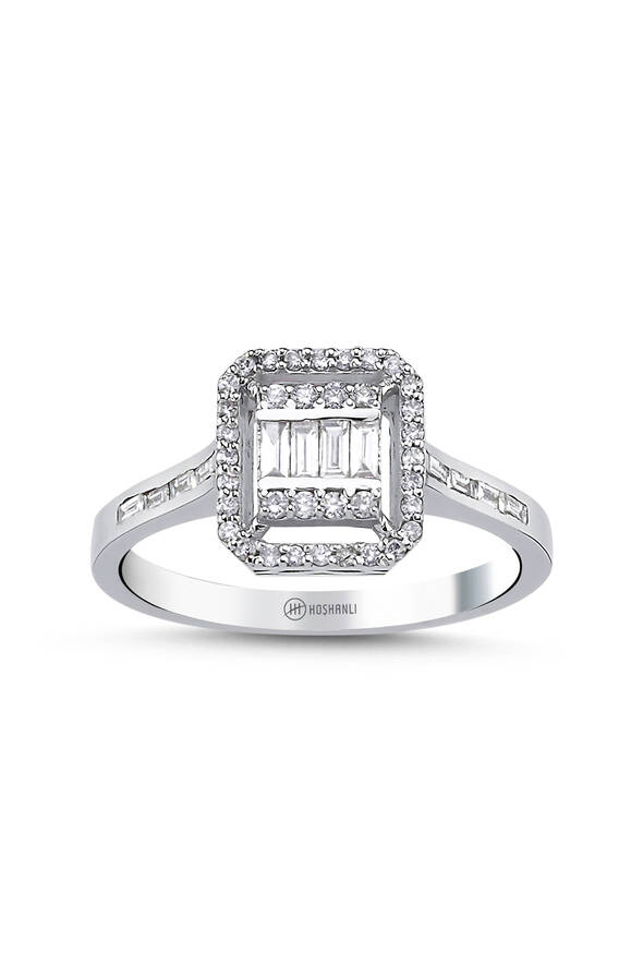 0.33 Karat Pırlanta Baget Yüzük - 1