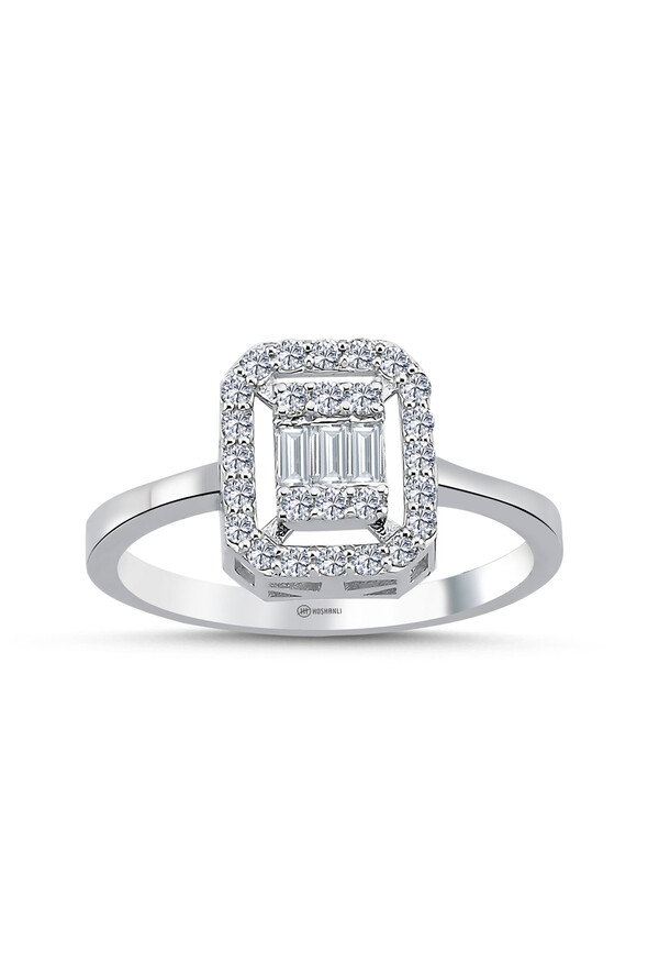 0.33 Karat Pırlanta Bagetli Yüzük - 