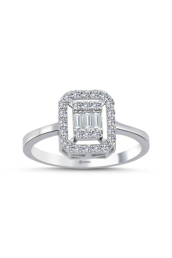 0.33 Karat Pırlanta Bagetli Yüzük - 1