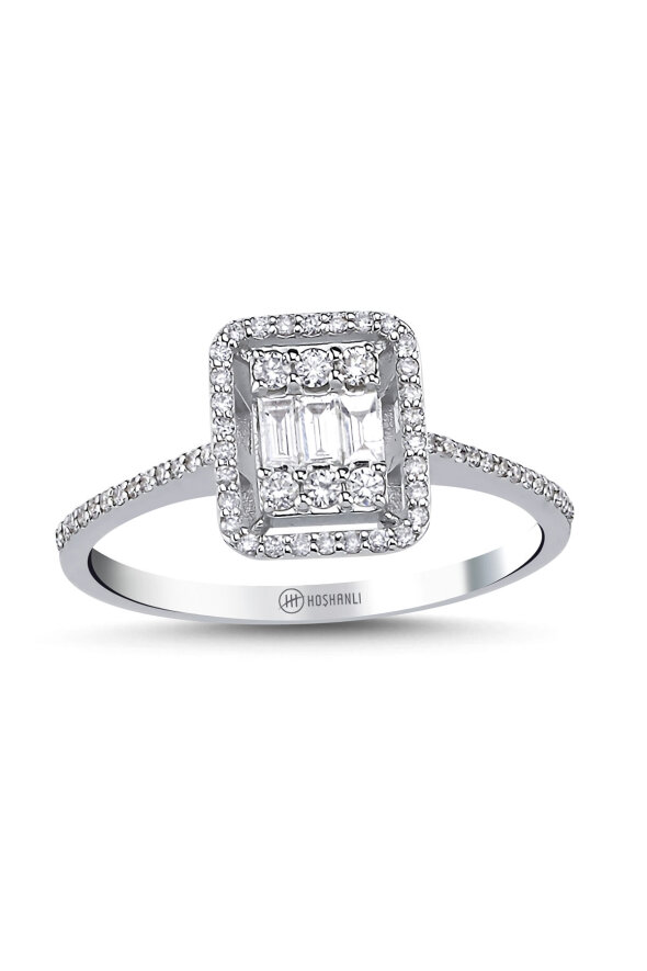 0,38 Karat Pırlanta Baget Yüzük - 