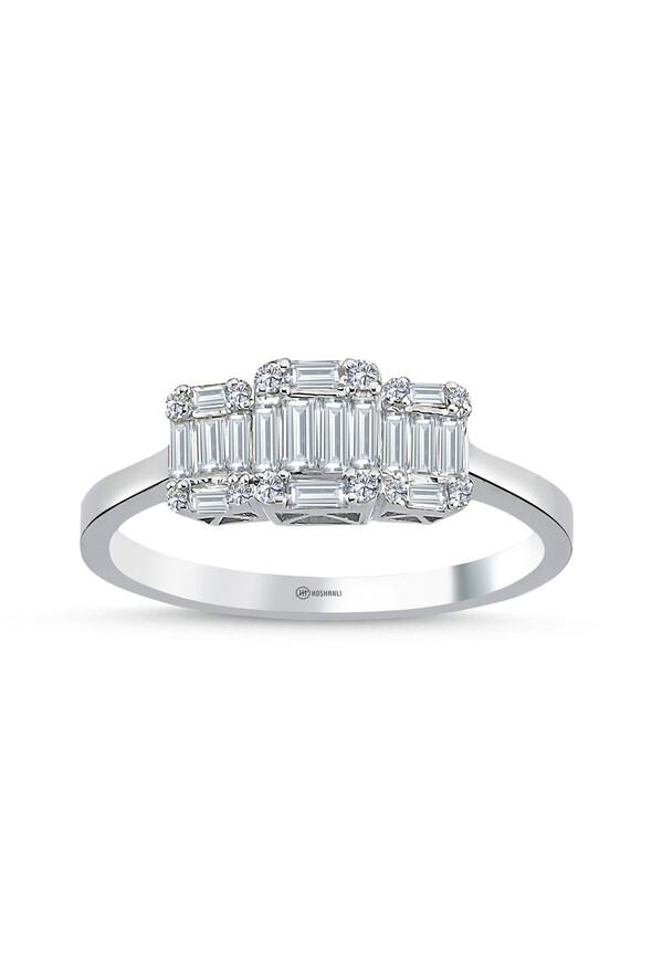 0.41 Karat Pırlanta Baget Yüzük - 1