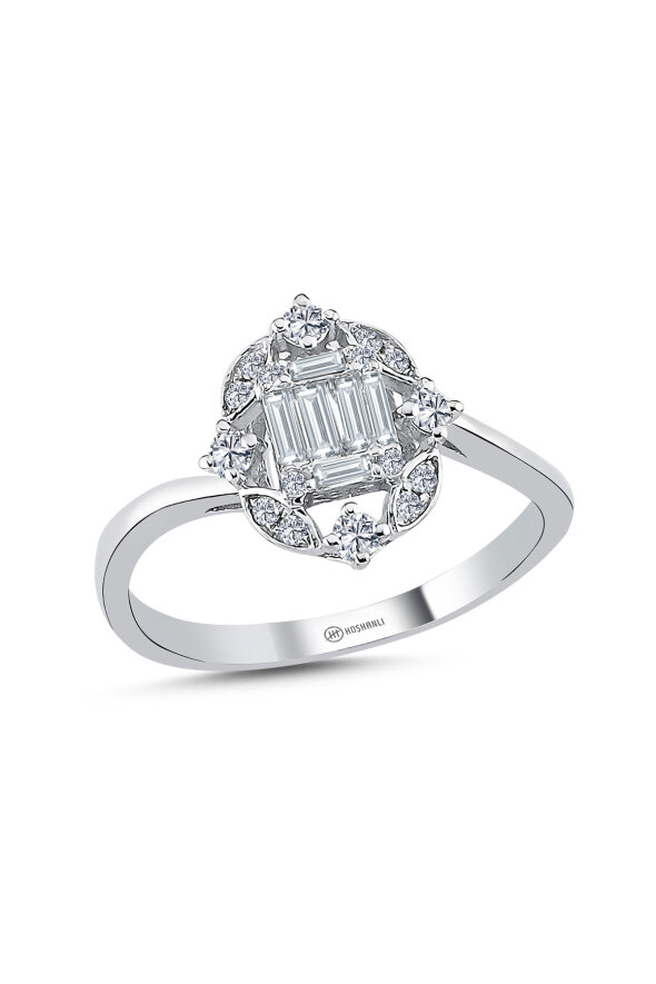 0.41 Karat Pırlanta Baget Yüzük - 