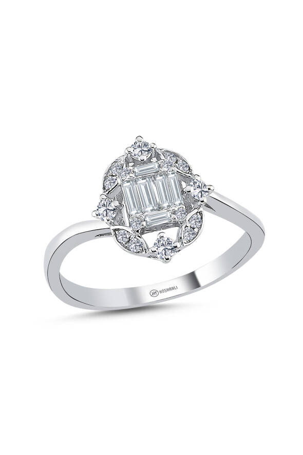 0.41 Karat Pırlanta Baget Yüzük - 1