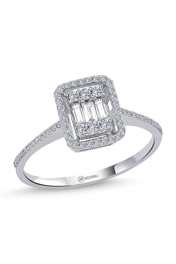 0,41 Karat Pırlanta Baget Yüzük - 2