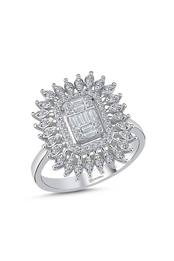 0.46 Karat Pırlanta Baget Yüzük - 1