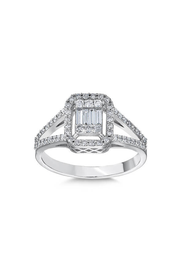 0.49 Karat Pırlanta Baget Yüzük - 1