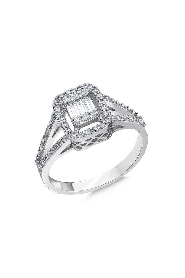 0.49 Karat Pırlanta Baget Yüzük - 2