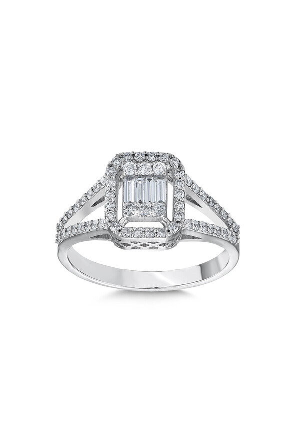 0.49 Karat Pırlanta Baget Yüzük - 