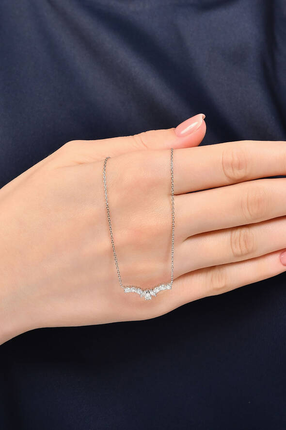 0.49 Karat Pırlanta Tasarım Kolye - 2
