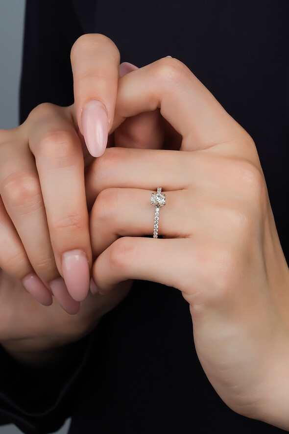 0.52 Karat Pırlanta Tektaş Yüzük - 2