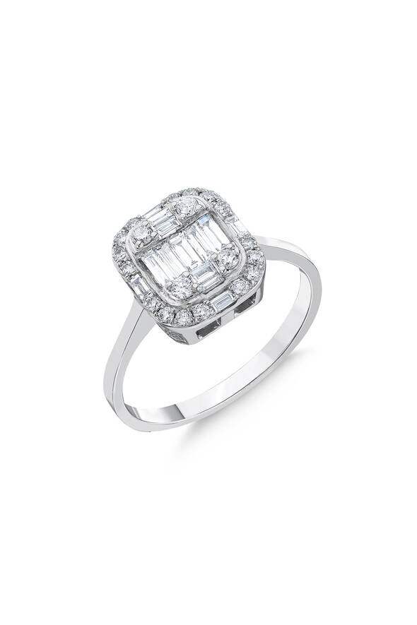 0.53 Karat Pırlanta Baget Yüzük - 2