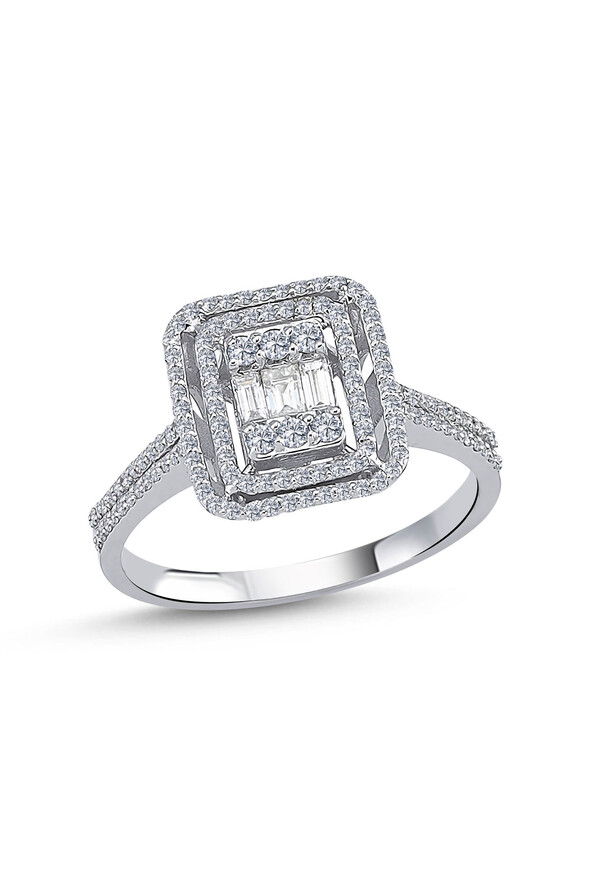 0.54 Karat Pırlanta Baget Yüzük - 