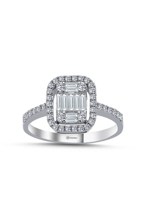 0.57 Karat Pırlanta Baget Yüzük - 1