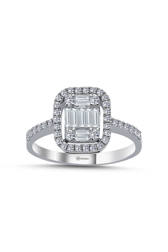 0.57 Karat Pırlanta Baget Yüzük - 